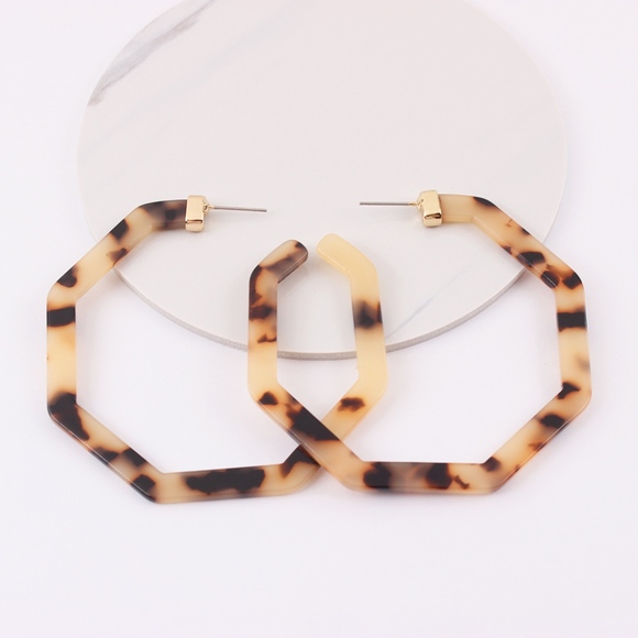 Geometric Hoop Earrings - Picture 6 of 7